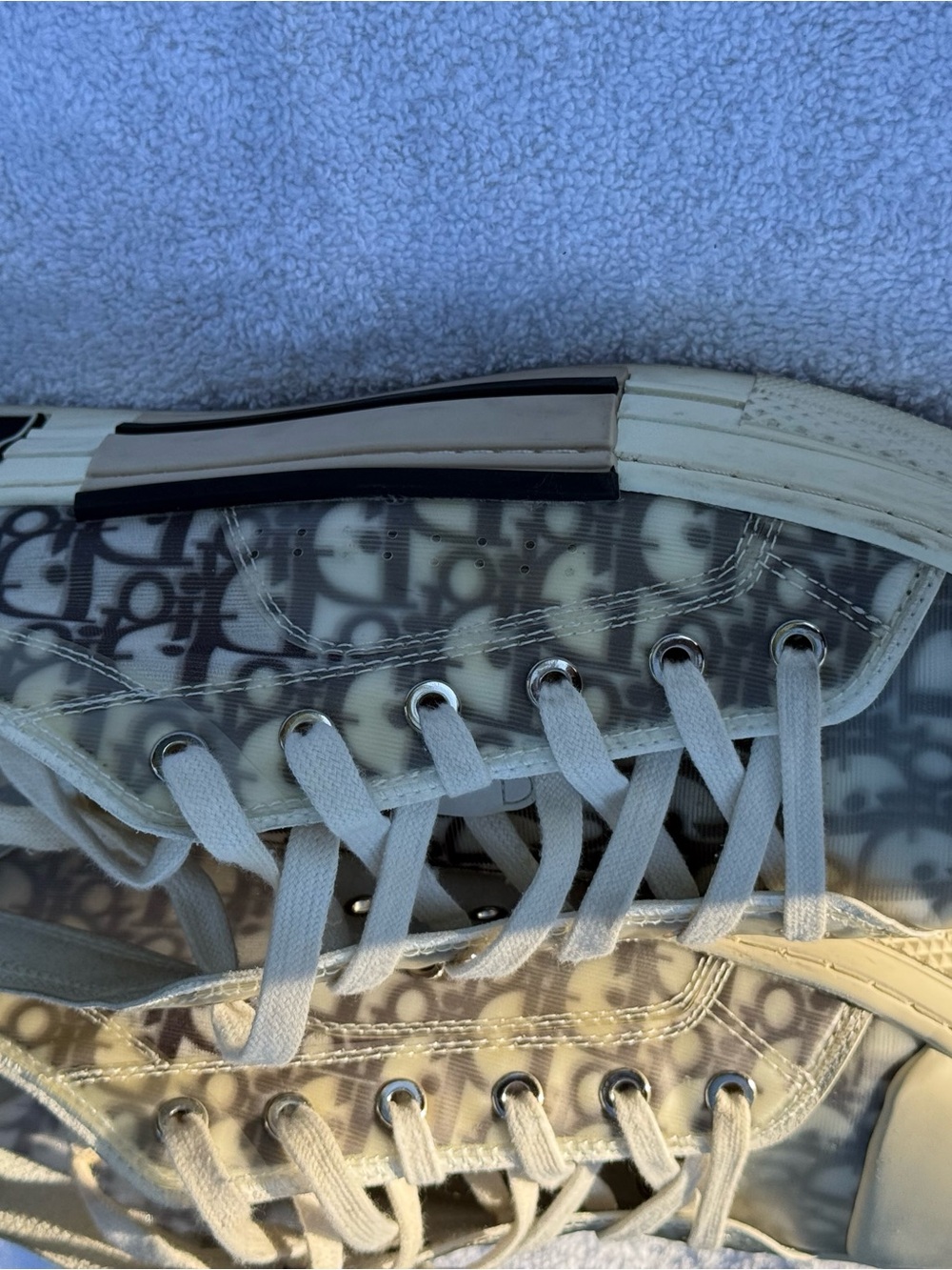 Dior Beige Monogram Low-Top Sneakers - Picture 3 of 6
